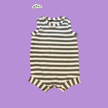 Olive Striped Romper