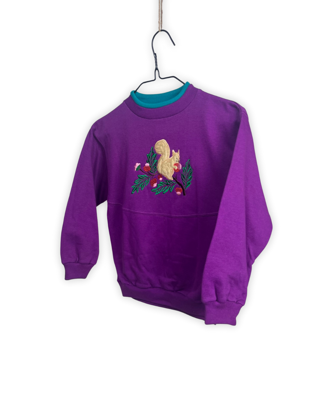 Paarse trui met eekhoorn maat 110