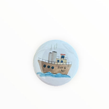 Magneet feest - sinterklaas stoomboot (31mm)