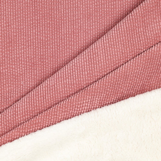 Ribcord teddy roze