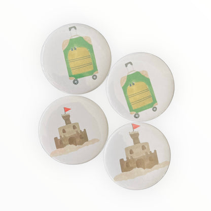 Pakket 8 magneten - vakantie (31 en 56mm)