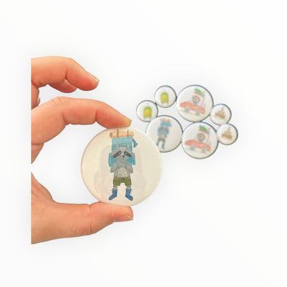 Pakket 8 magneten - vakantie (31 en 56mm)