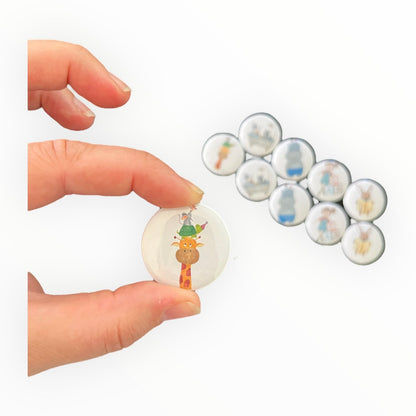 Pakket 10 magneten - vrije tijd (31mm)