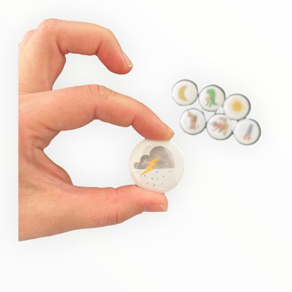 Pakket 7 magneten - dagen van de week (31mm)