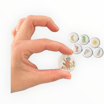 Pakket 7 magneten - dagen van de week (31mm)