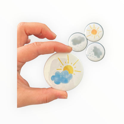 Magneet het weer - bewolkt (56mm)