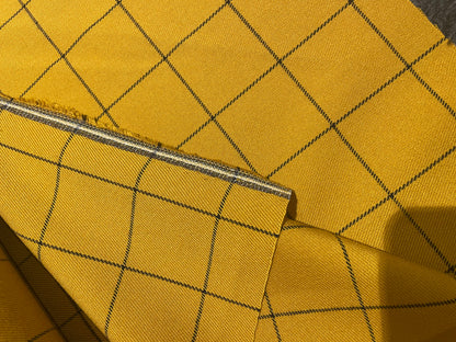 Tartan geruite stof oker/navy